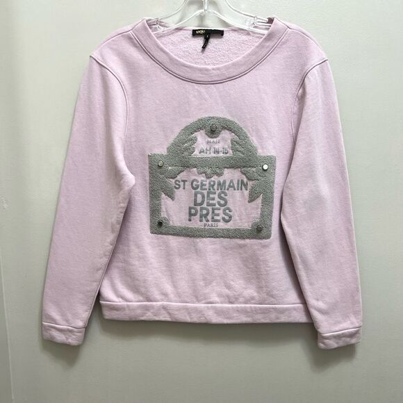 Maje St. Germain Des Pres Paris Sweatshirt Pink Size S - Picture 3 of 10